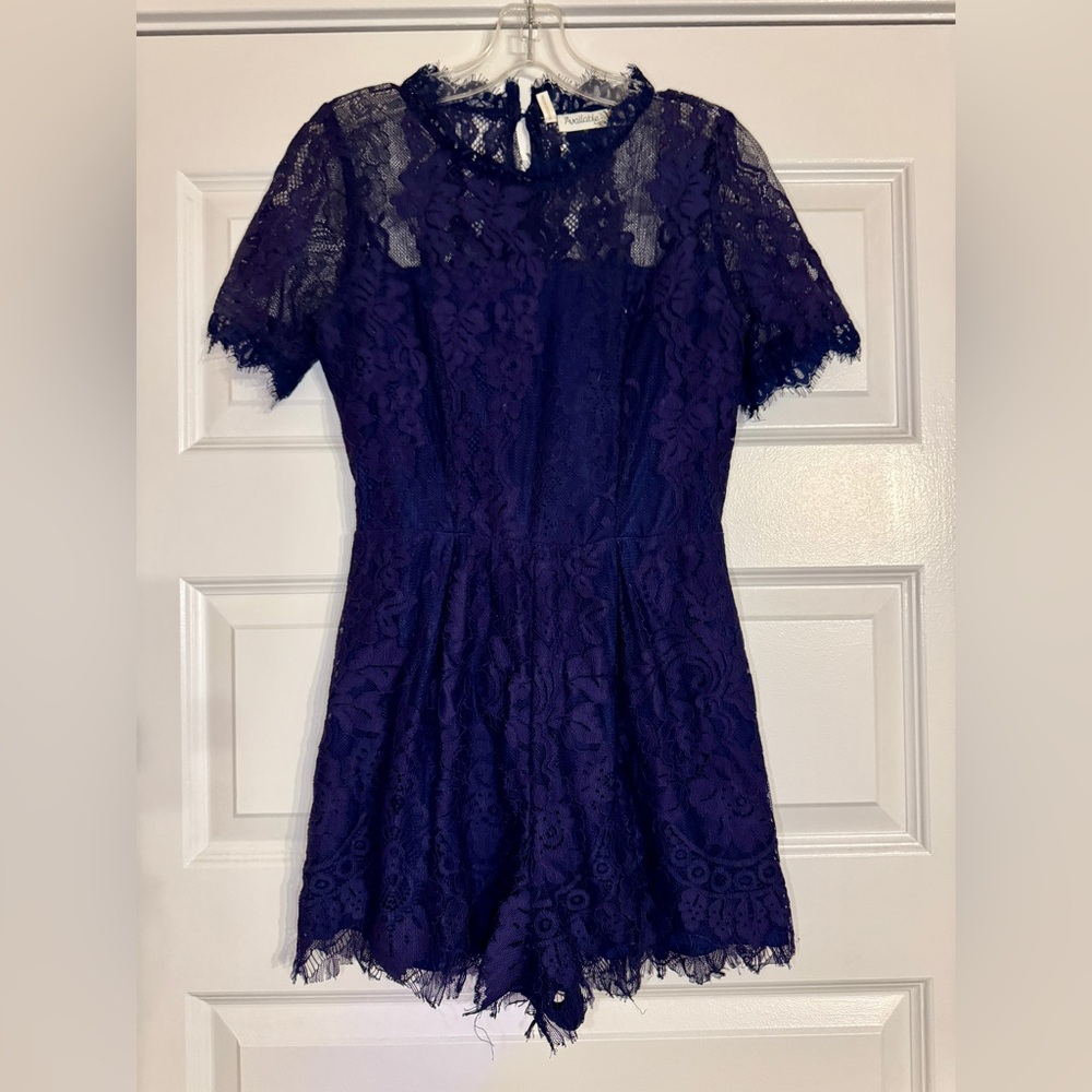 Elegant Navy Lace Dress
